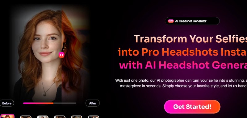 📢 AI Headshot Generator - 从单张照片创建基于AI的肖像🏷️ #趣站 #AI工具👉🏻 