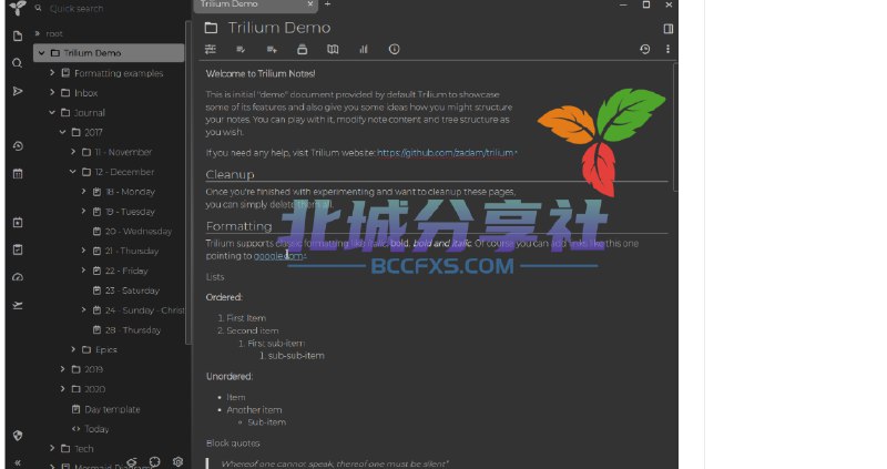 📢 Trilium – 开源免费的分层笔记应用程序🏷️ #Linux | Windows | 软件 #笔记工具👉🏻 