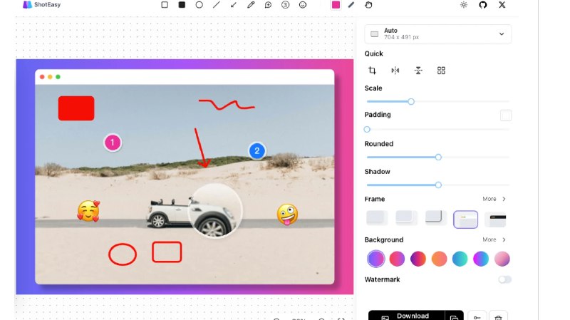 📢 image-beautifier – 在线截图美化工具🏷️ #趣站 #截图工具👉🏻 