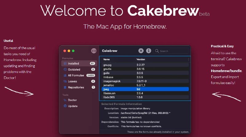 📢 Cakebrew - 一款专为macOS用户设计的图形化管理工具🏷️ #Mac | 软件 #MAC小工具👉🏻 