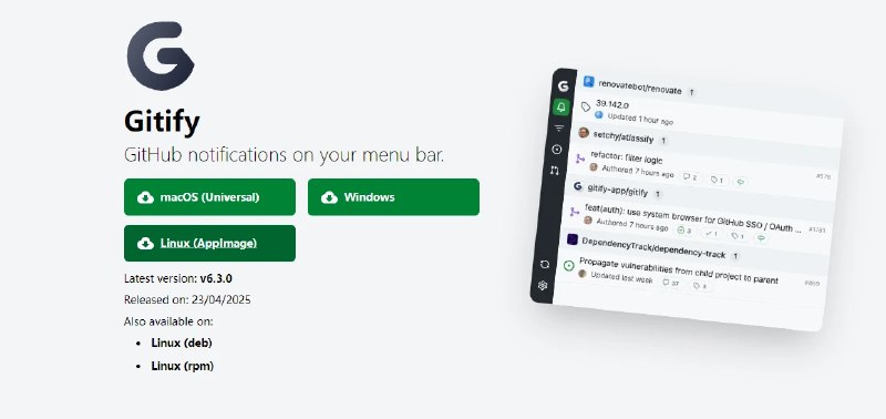 📢 Gitify - 一款开源免费的GitHub通知管理工具🏷️ #Mac | Windows | 软件 #Github工具👉🏻 