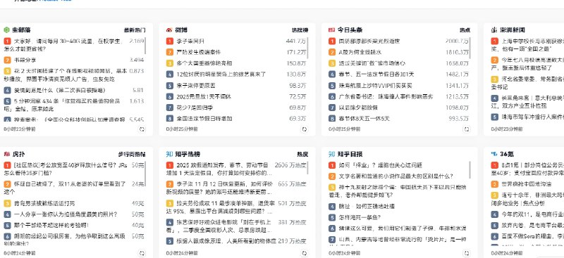 📢 HotList Web - 一个热榜聚合平台🏷️ #趣站👉🏻 