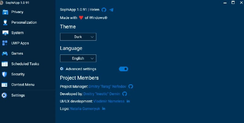 📢 SophiApp – 开源的Windows系统微调和定制工具🏷️ #Windows | 软件 #Windows实用工具👉🏻 