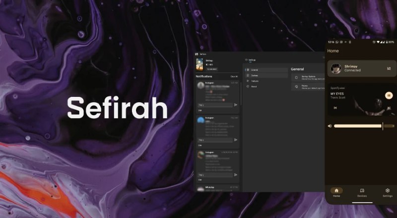 📢 Sefirah - 一款能够实现Windows与Android设备之间无缝共享的工具软件🏷️ #Windows | 软件 #文件传输👉🏻 