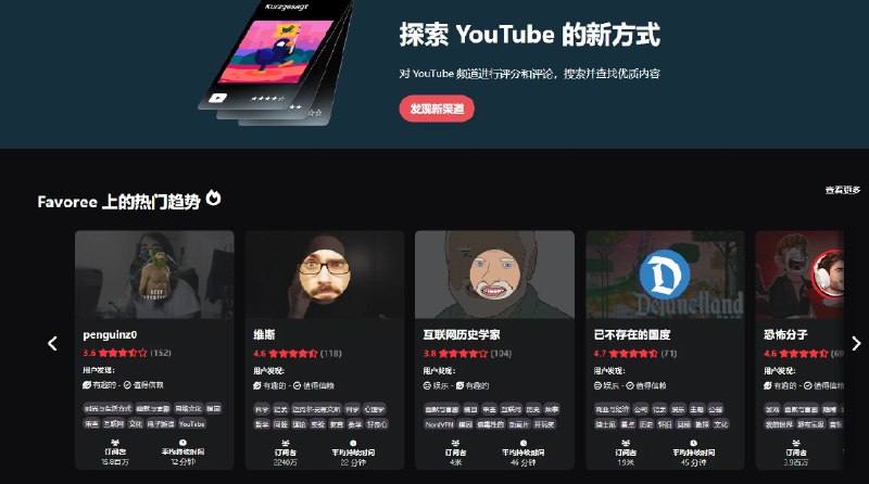 📢 Favoree – 专门用于发现YouTube频道的推荐平台🏷️ #趣站 #Youtube工具👉🏻 