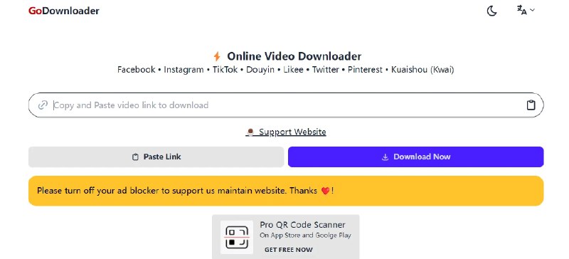 📢 GoDownloader - 一款在线免费的视频下载器 支持众多平台🏷️ #趣站 #视频下载工具 #视频解析网站👉🏻 