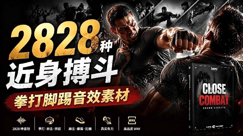 📢 宝藏级别音效！2828种近身搏斗拳打脚踢音效素材，全部中文分类，免解压使用  Close Combat🏷️ #音乐👉🏻 