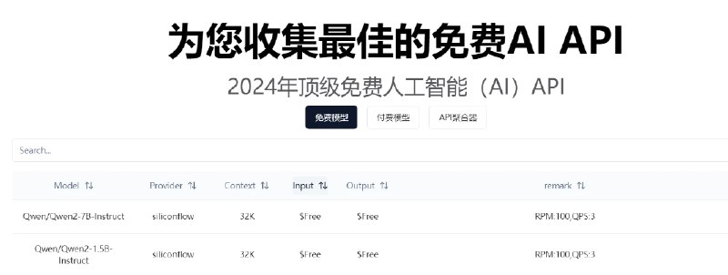📢 FreeAiHunter – 一个专注于收集和提供全面免费AI api🏷️ #趣站 #api👉🏻 