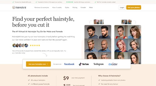 📢 HairstyleAI：AI Tony帮你解决发型问题🏷️ #趣站 #日常工具👉🏻 