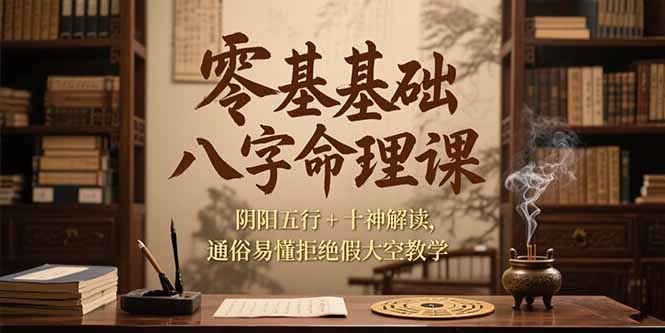 📢 零基础八字命理课，阴阳五行+十神解读，通俗易懂拒绝假大空教学🏷️ #教程👉🏻 