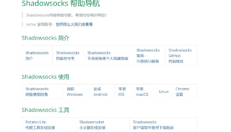 📢 Shadowsocks帮助导航介绍 - 专业小火箭教程🏷️ #趣站 #Shadowsocks工具👉🏻 