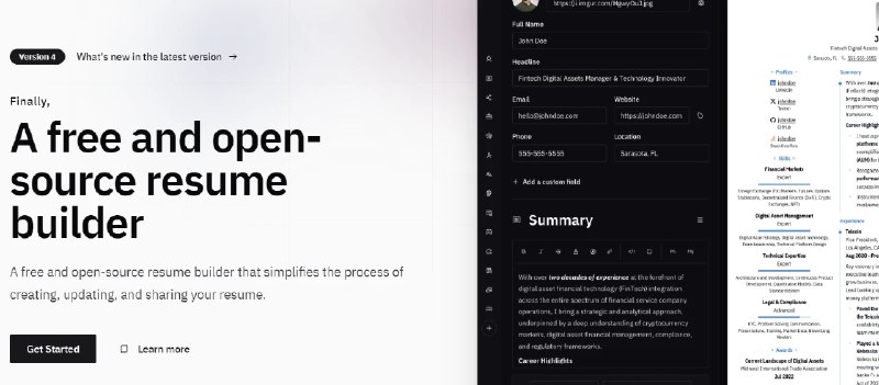 📢 Reactive-Resume - 一个开源的简历制作工具网站🏷️ #Github | 趣站 #日常工具 #简历制作工具👉🏻 